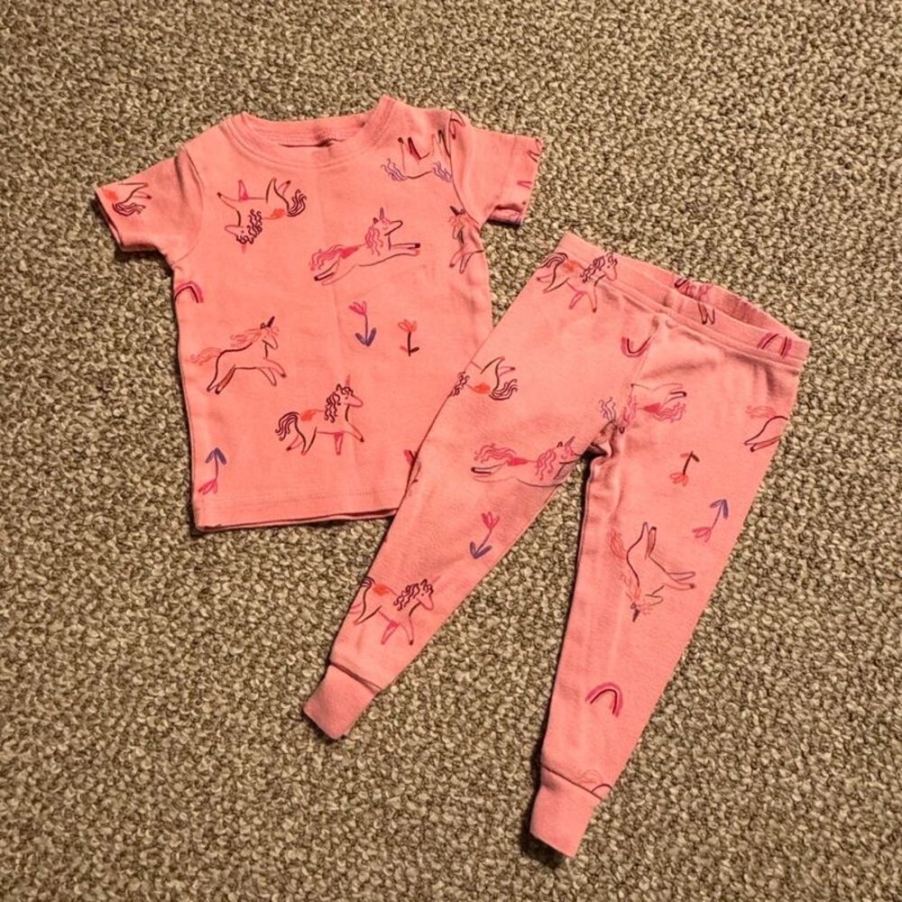 Carter's 2pc Snug Fit Pajama Set Pink Unicorn Print 12 Months